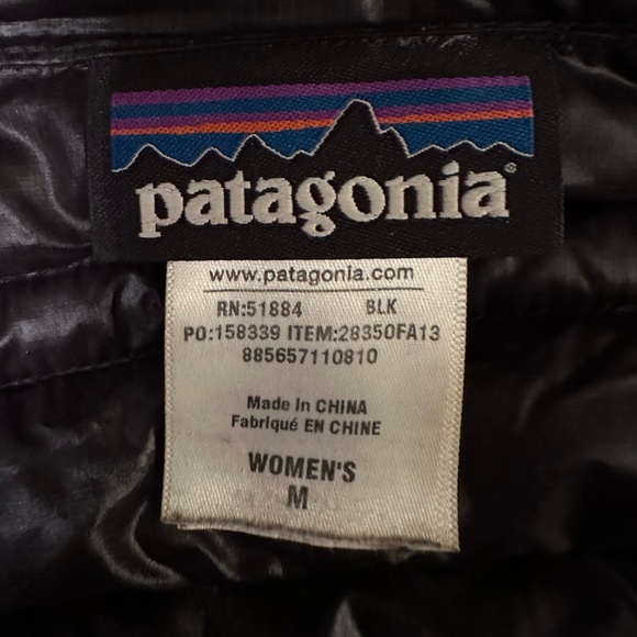 Patagonia parka black Long Puffy Coat size M - Picture 5 of 5